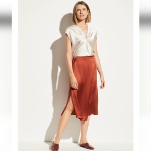 Vince slip silk skirt with side slit